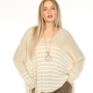 Gold horizontal strips Shiny Top